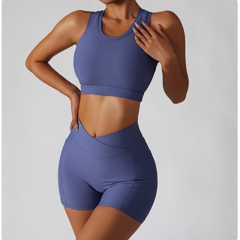 Quần Short Thể Thao Lưng Cao Phối Dây Đan Chéo ZC BDK6391