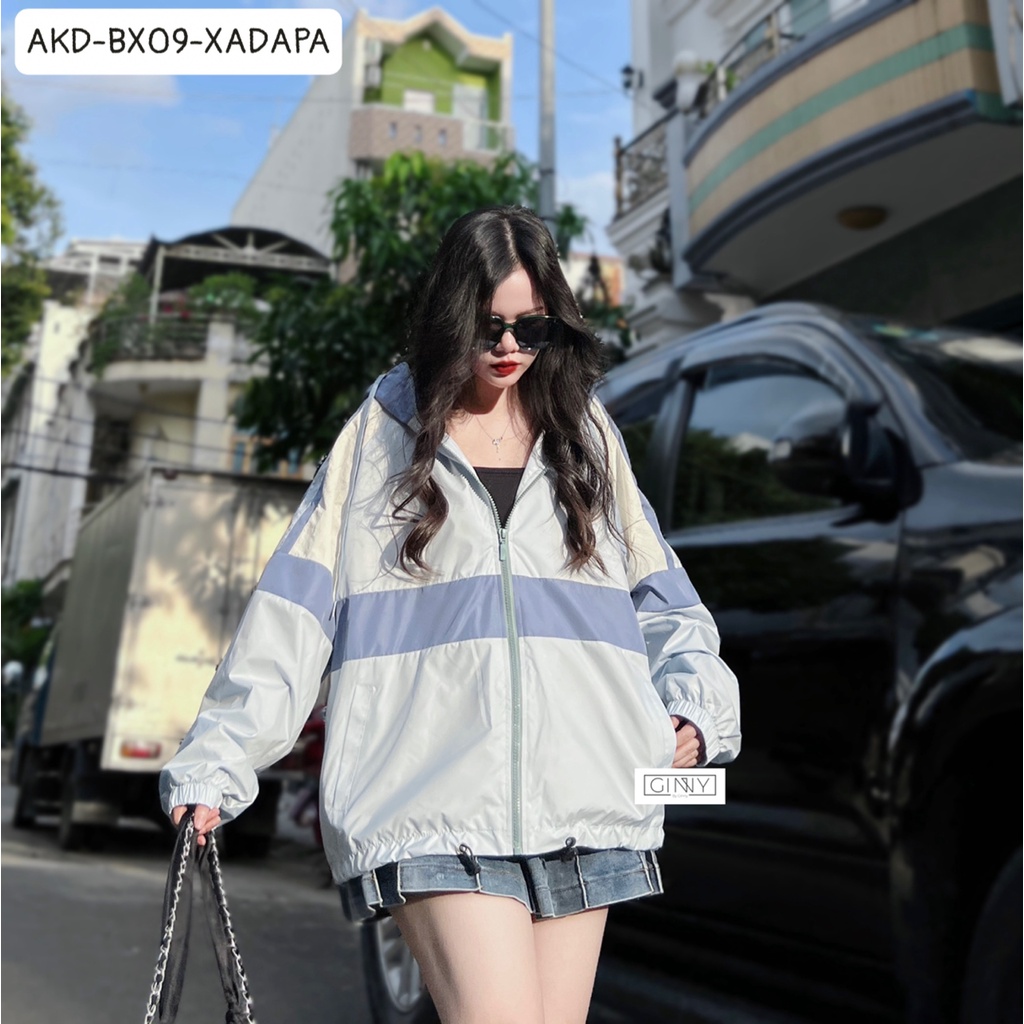 Áo khoác dù phối Mixxi BX-09, áo khoác gió, áo đi nắng, áo 2 lớp chất nhẹ và thoáng, áo khoác mặc cặp với mẹ | MIUCO