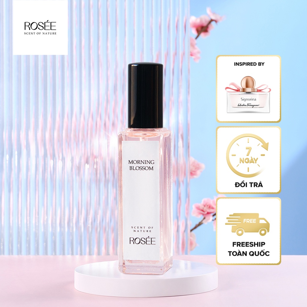 Nước hoa nữ ROSÉE Morning Blossom mùi hương cuốn hút, sang trọng - Dung tích 5ml 12ml 20ml, dạng xịt - Thơm lâu 9 tiếng