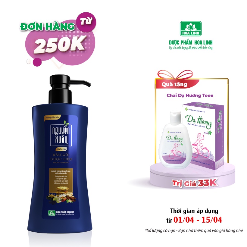 Dầu gội Dược liệu Nguyên Xuân Sạch Gàu 350ml Khuyến mãi 35ml