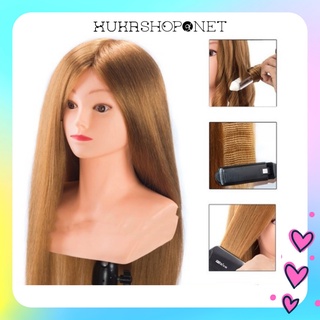 Đầu manocanh học tóc trang điểm - Đầu ken tóc thật, dày, óng mượt