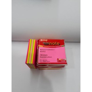 Giấy note 5 màu 76x76mm - [VPP Dễ Thương}