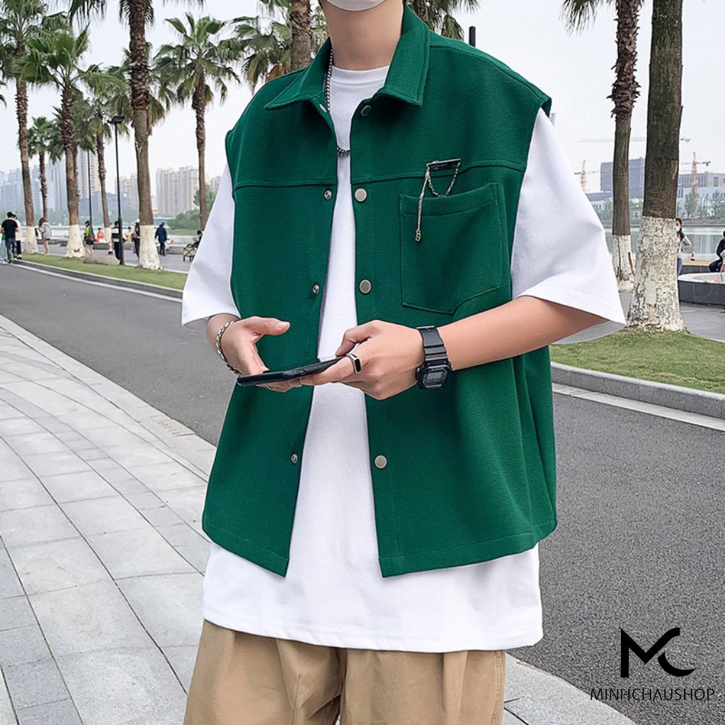 Áo Gile Nam Nữ Sanminhchau Áo Gile Vest Form Rộng Dáng Unisex Phong Cách Hip Hop Glx 01