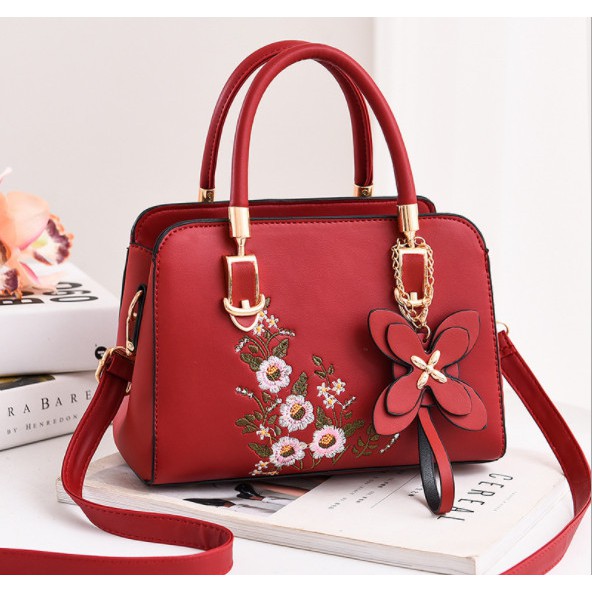 Túi xách tay nữ đeo chéo công sở thêu hoa thời trang MTHN305