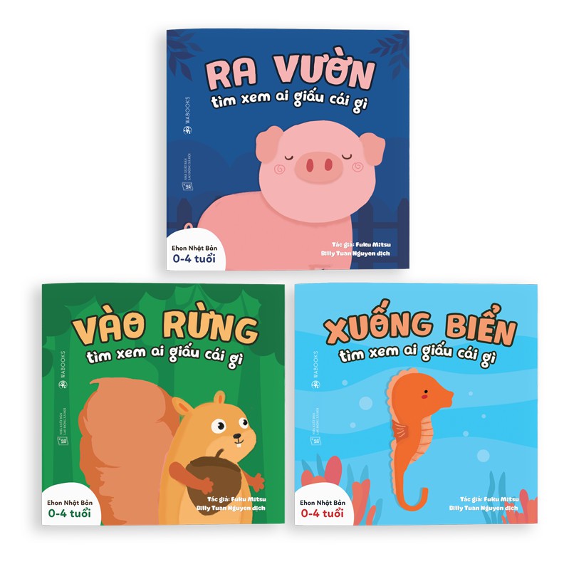 Sách Ehon - Combo 3 cuốn Ai giấu cái gì đó - Dành cho trẻ từ 0 - 4 tuổi (có lẻ từng quyển)