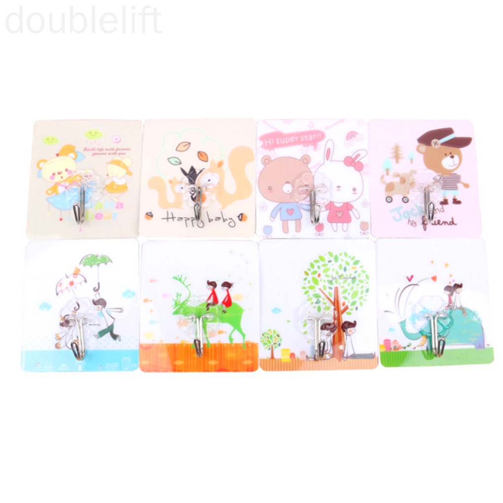 Móc Treo Đồ Dán Tường Không Cần Khoan Màu Sắc Ngẫu Nhiên Tiện Dụng