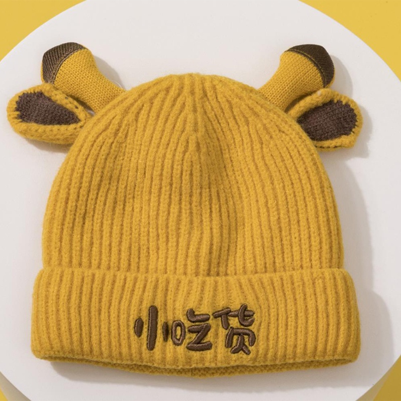 Mũ beanie Dệt Kim Hình Sừng Bò Ngọt Ngào Thời Trang Mùa Đông Cho Nữ