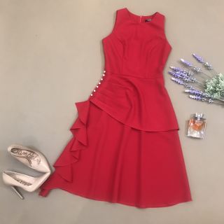 Đầm Topshop đỏ nhún eo
