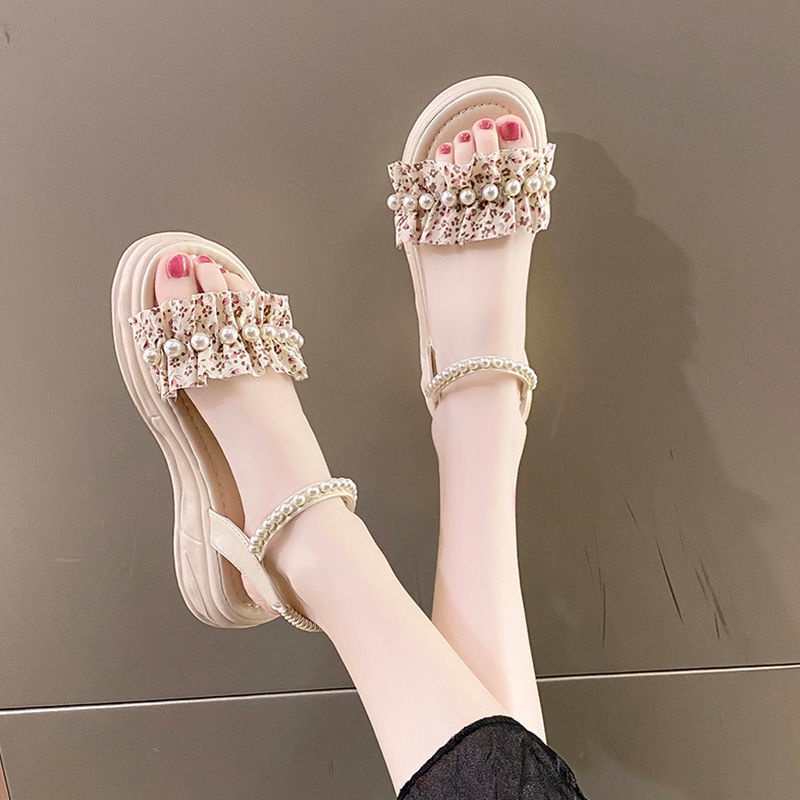 Giày Sandal Đế Dày Thời Trang Đi Biển Cho Nữ