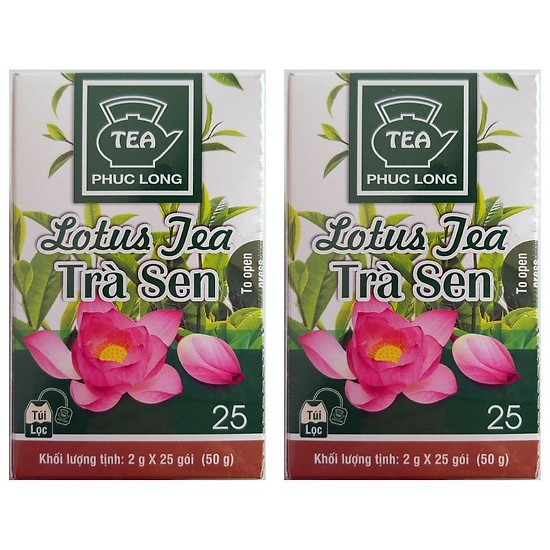 (Combo 5 gói x2gr) Trà Túi Lọc Phúc Long đào, vải, sen, oolong, hoa hồng, lài, trà xanh...