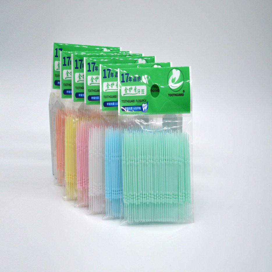 100/200 tăm chỉ nha khoa hai đầu dùng một lần