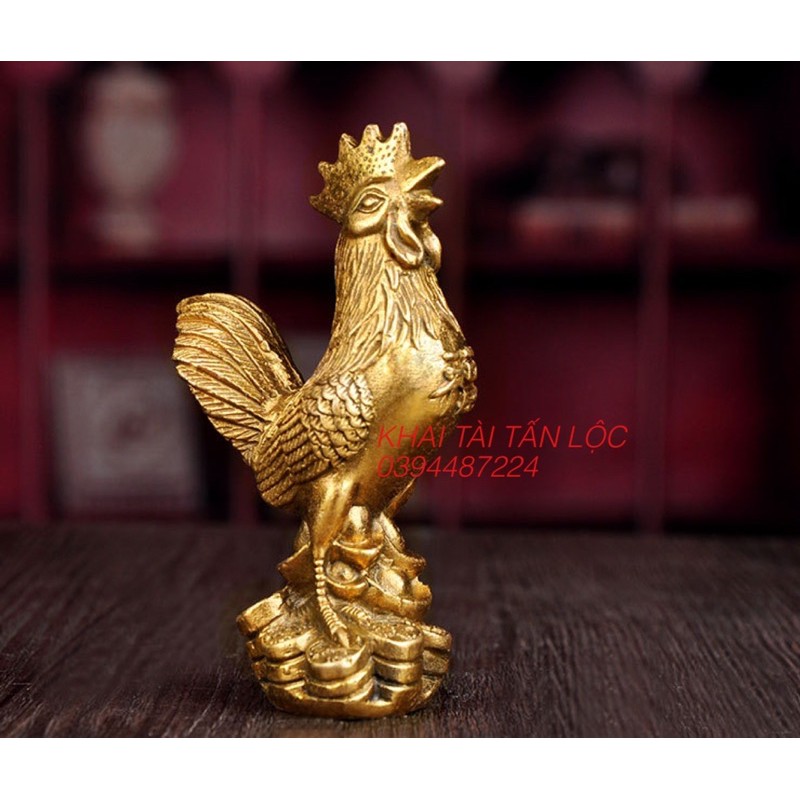 Tượng gà trống phong thủy bằng đồng