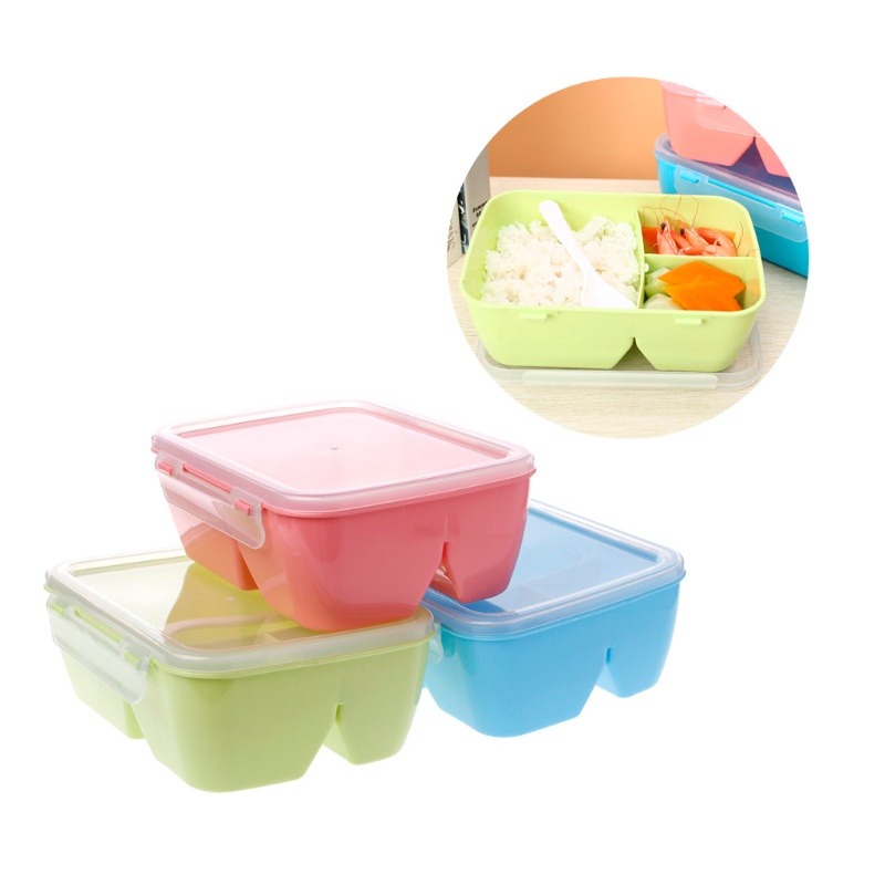 Hộp cơm Hình Vuông Kèm Muỗng Có Thể Dùng Trong Lò Vi Sóng