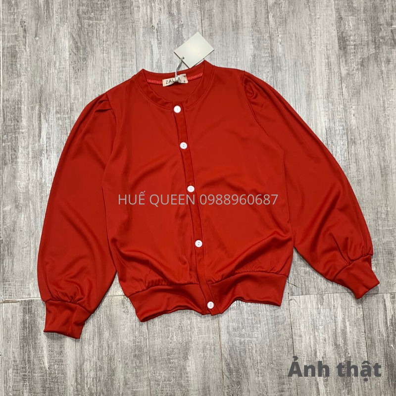 RẺ NHẤT SHOPEE Áo thun dài tay Áo Cardigan dáng ngắn ôm body ulzzang màu đỏ