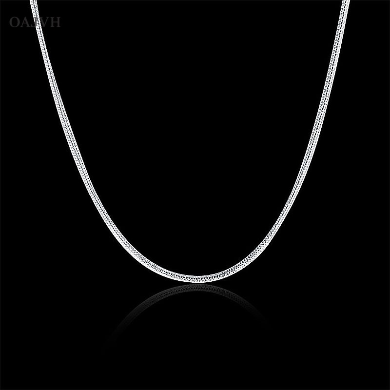 Vòng cổ mạ bạc 925 kiểu dáng đơn giản thời trang dành cho nam và nữ 1mm