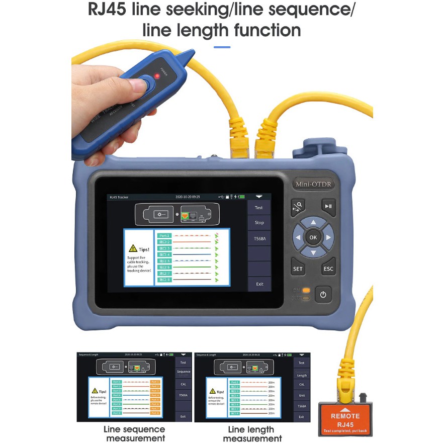 Máy OTDR FLD 4500 Giản Đồ Có Màn Hình Cảm Ứng , 12 Chức Năng Trong 1 máy.  (phiên bản tiếng anh)