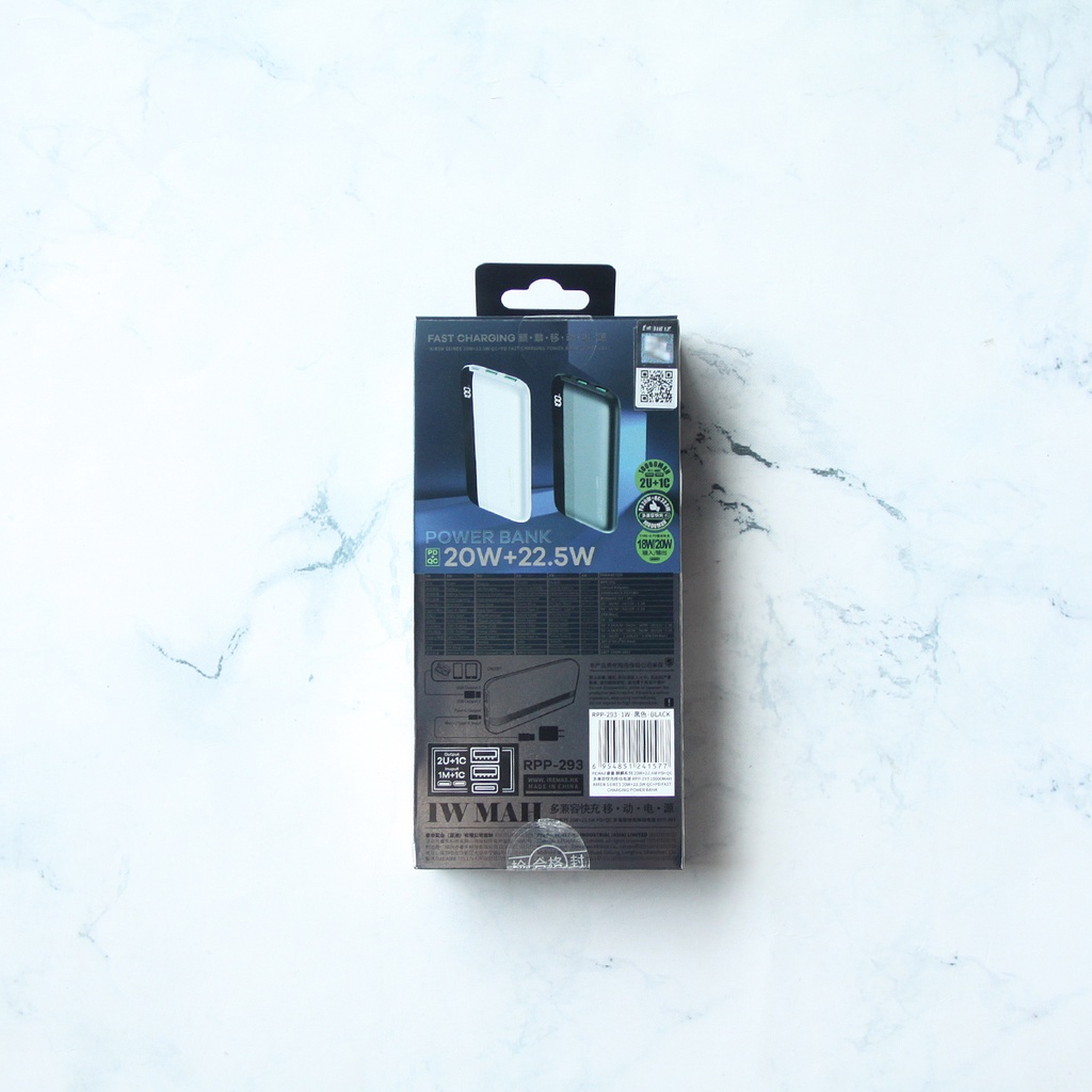 Pin Sạc Dự Phòng 10000mAh 22.5W Remax RPP-293 Hỗ Trợ Sạc Nhanh PD 20W - Remax Việt Nam - Bảo Hành 12 Tháng 1 Đổi 1