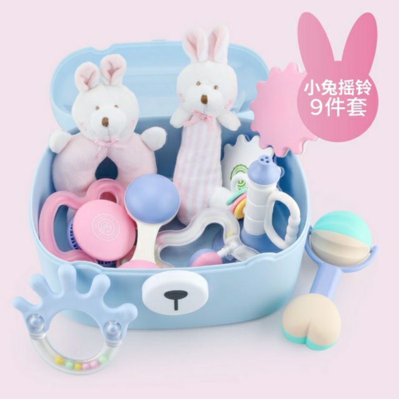 Set đồ gặm nướu dành cho trẻ sơ sinh gồm 9 món