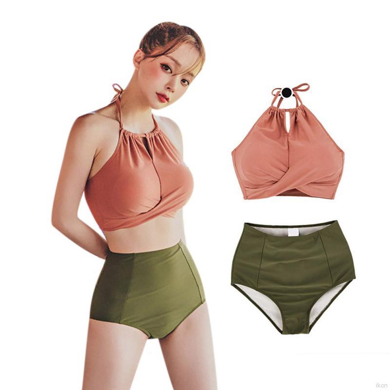 Bikini lưng cao thiết kế dây đan chéo cho phái nữ