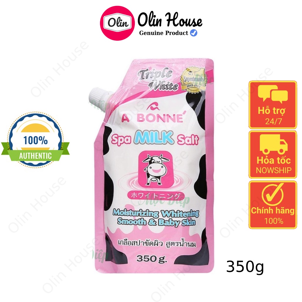 Muối Tắm Sữa Bò 350g - Tẩy Tế Bào Chết - Tẩy da chết Body A Bonne Spa Milk Salt Thái Lan - Olin House