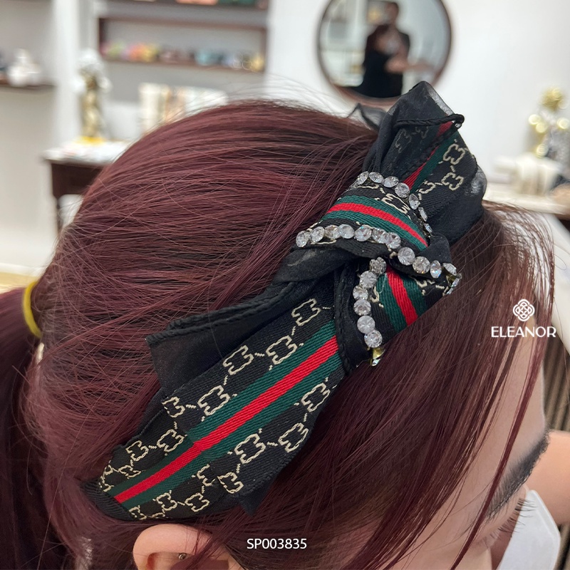 Băng đô cài tóc nữ Eleanor Accessories bọc vải đính đá phụ kiện tóc 3835
