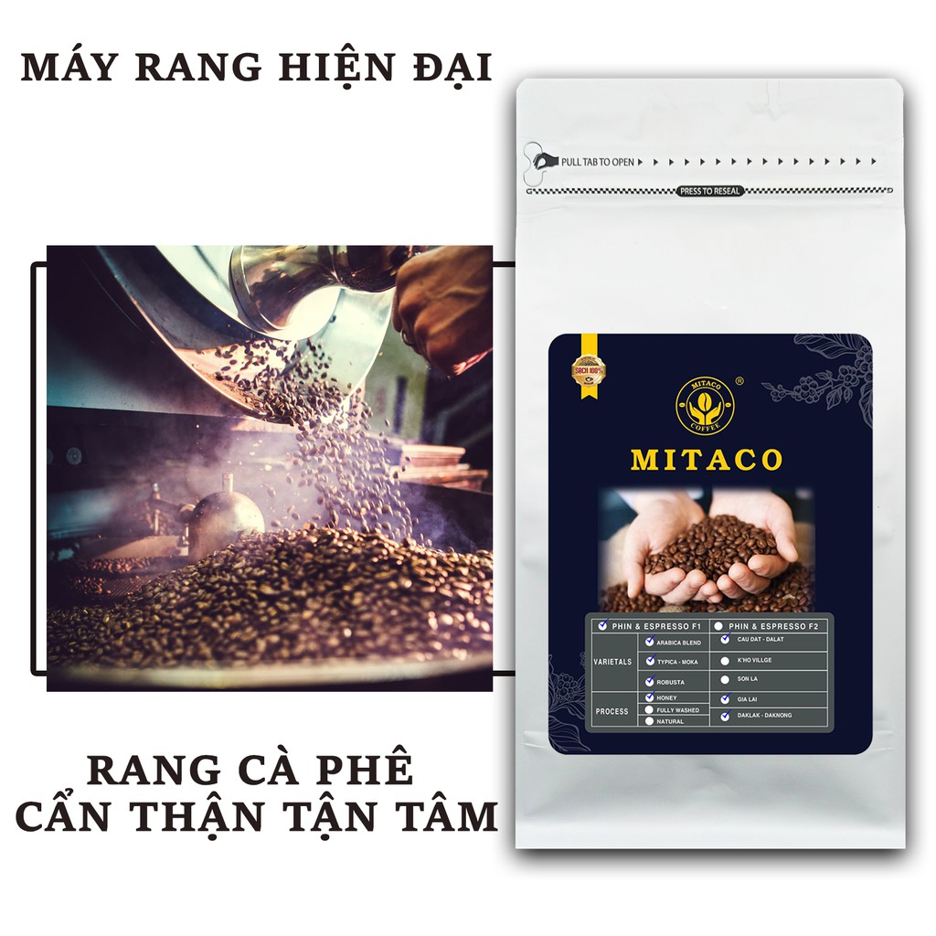 Cà Phê Rang Xay Thượng Hạng F1 MITACO COFFEE (Gói 500g)