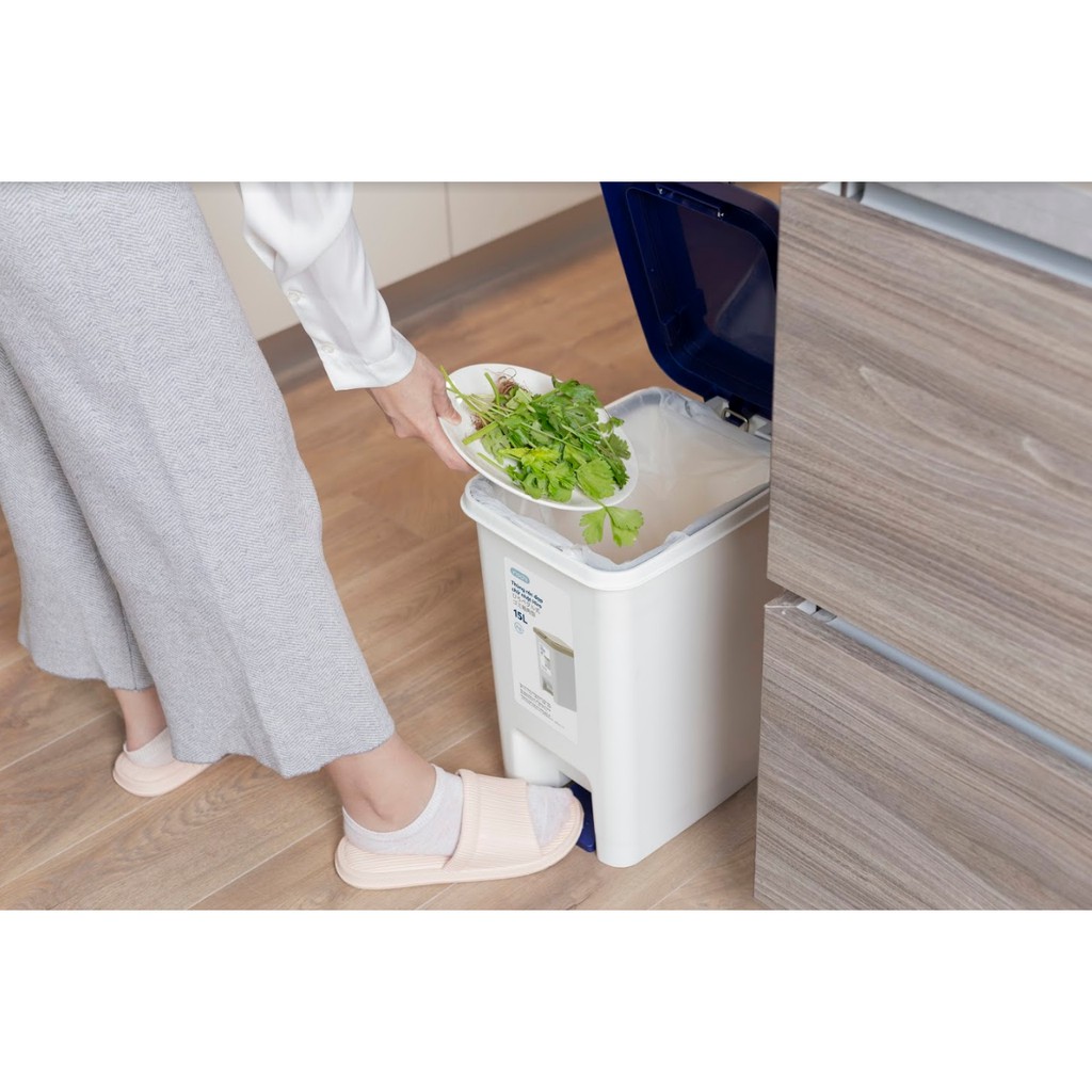 Thùng rác thông minh đạp chữ nhật Hiro 10L - 15L - 20L - 30L chính hãng Inochi