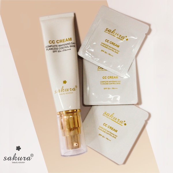 Kem Dưỡng Trắng Da Trang Điểm Chống Nắng Sakura CC Cream