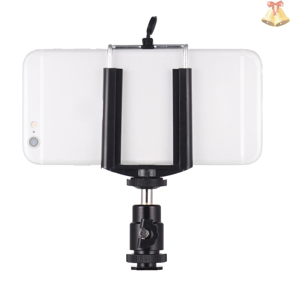 ONE Adjustable Phone Holder Clip + Mini Ball Head with 1/4 Inch Screw Mounts for Canon Nikon Sony DSLR ILDC Mini DV Monitor Video Light Tripod for iPhone Samsung Huawei 5.5-8.5cm Width Smartphone