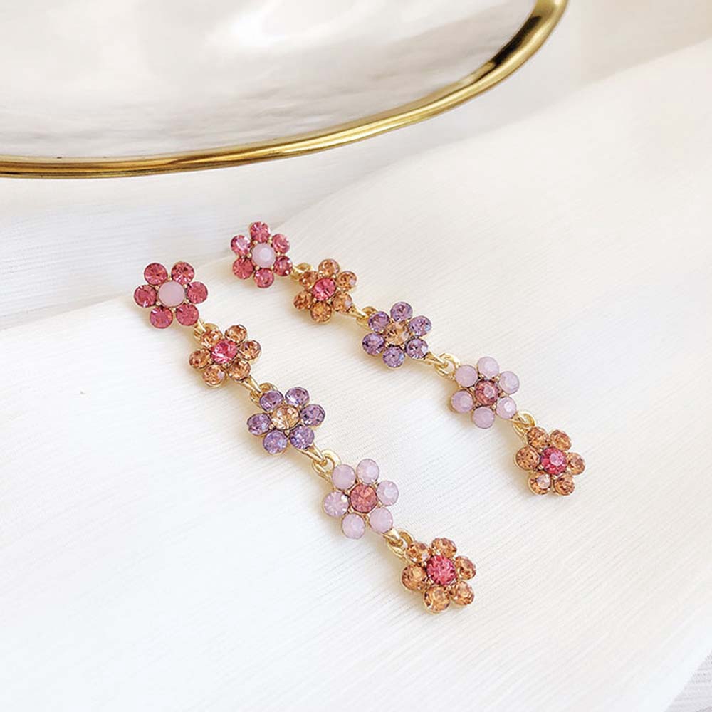 Bông tai hình hoa nhiều màu sắc quà tặng cho nữ