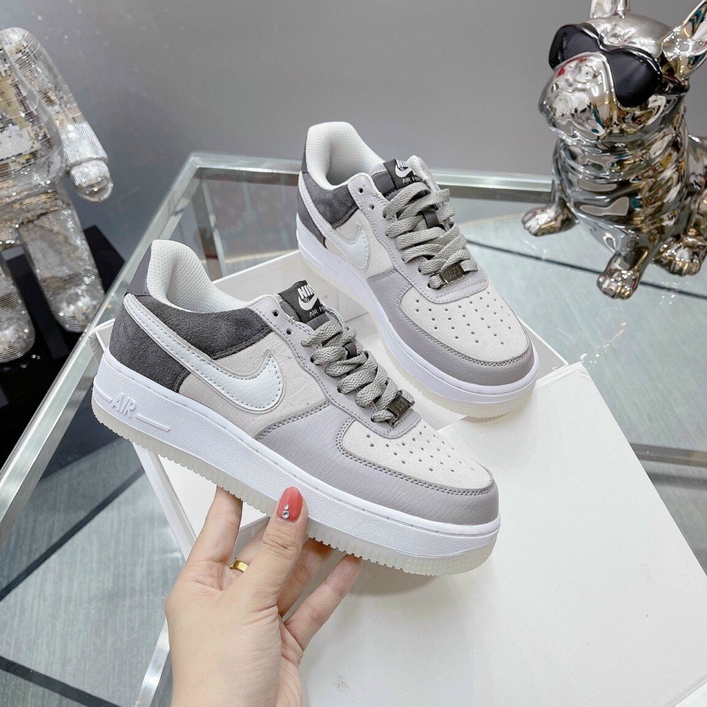Giày sneaker ni.k.e grey - Af1 cổ thấp màu xám, size 36_43