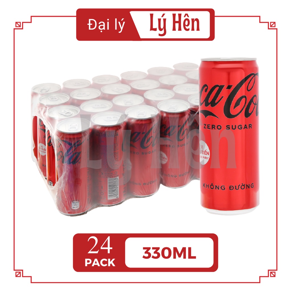 Nước Ngọt Có Gas Coca Cola Zero Bao Bì Xuân Không Đường Soft Drink Lon 330ml Date Luôn Mới