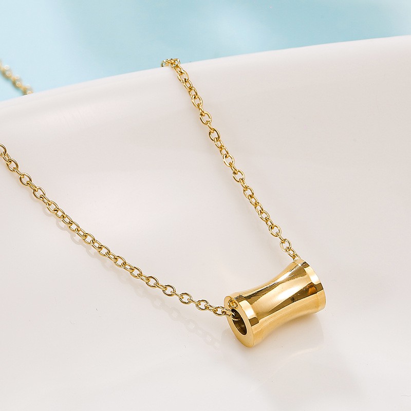 Dây chuyền thép titan mạ vàng 18K không gây dị ứng không phai màu phong cách Âu Mỹ cổ điển quà tặng sinh nhật/valentine