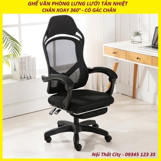 Ghế văn phòng lưng lưới tản nhiệt. ghế gaming cao cấp - chân xoay 360° - có gác chân .