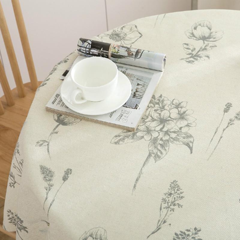 Diameter 150cm Decorative Table Cotton Tablecloth Dining Table Cover  Printed Cotton Linen Tablecloth