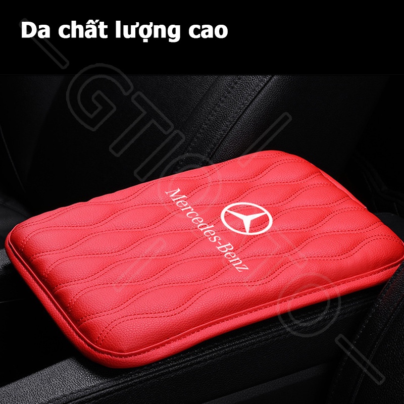 GTIOATO Đệm Tì Tay Ô Tô Đệm Da Lót Hộp Tỳ Tay Đệm Tỳ Tay Ô Tô Lót Hộp Tỳ Tay Ra ChốNg ThấM Đệm Kê Tay Cho Xe Hơi ĐệM Tỳ Tay Trang Trí NộI ThấT Ô Tô Cho Mercedes Benz W124 W204 C300 GLC300 W212 S500 Benz AMG W205 W203 E300 CLA AMG G63 W202