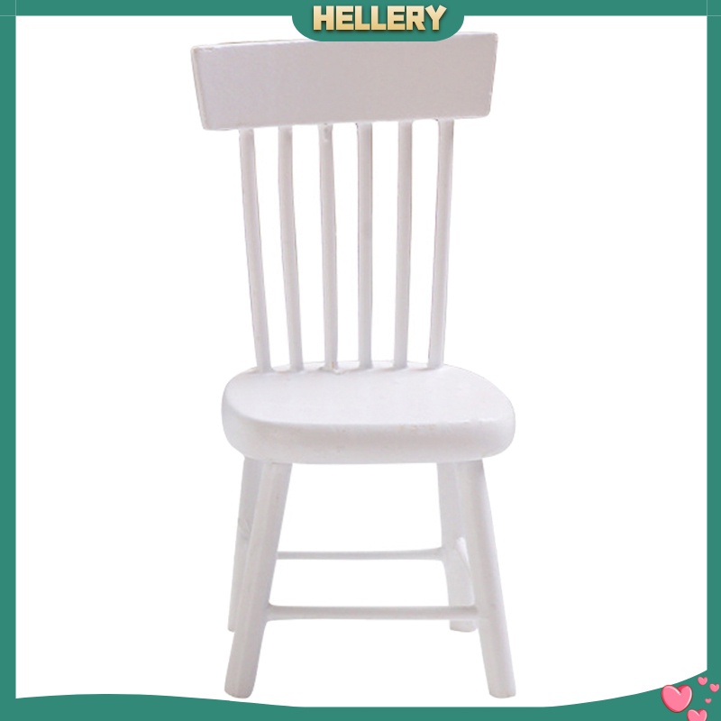 Mô Hình Ghế Phòng Ăn Màu Trắng Mini Tỉ Lệ 1 / 12 Trang Trí Nhà Búp Bê