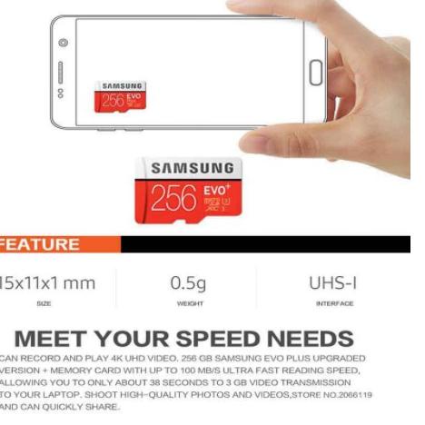 Giao Hàng Miễn Phí|Sq12|Thẻ Nhớ Samsung 32 / 64 / 128g / 256G / 512GB 95MB / S Ultra sd Chất Lượng Cao