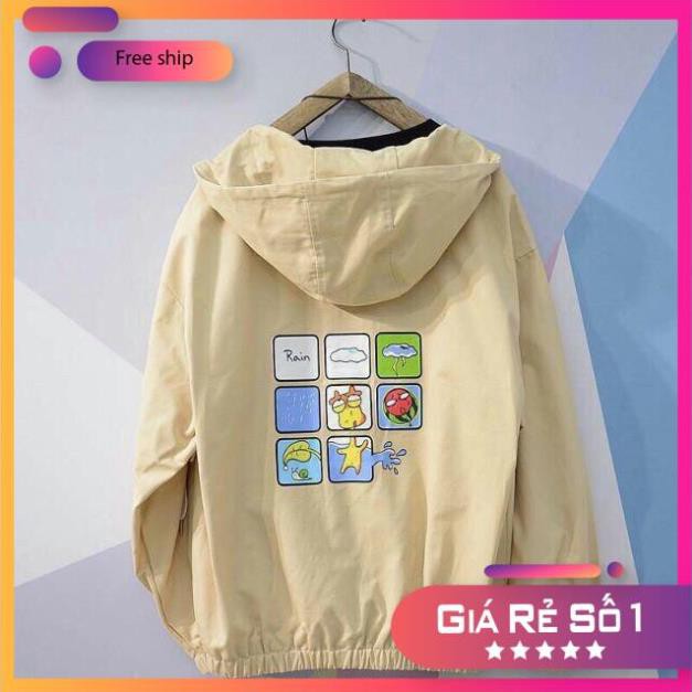 [ÁO KHOÁC NỮ,NAM] Áo Khoác Dù 2 Lớp Rain Siêu Cute Unisex Free Size Dưới 68kg AK10