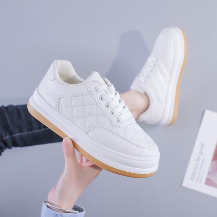Giày sneaker đế bánh mì cao cấp Giầy thể thao nữ Ulzzang màu trắng kem basic Hot hit 2022