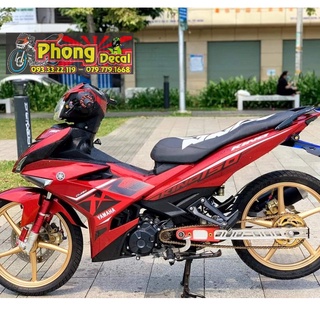 Tem Rời Exciter 150 MX King Dán Xe Đỏ Đô