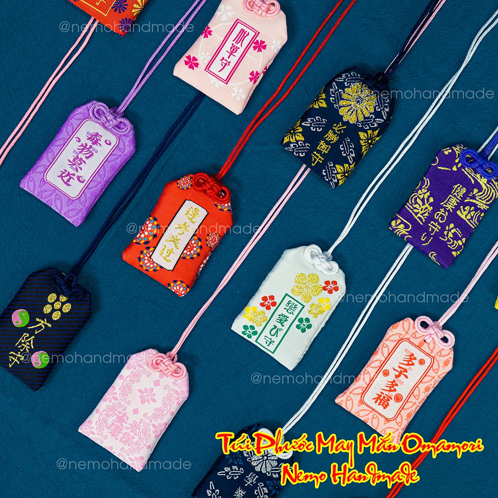 Túi Phước May Mắn Omamori Thêu Câu Chữ Ý Nghĩa - Mã OM14M