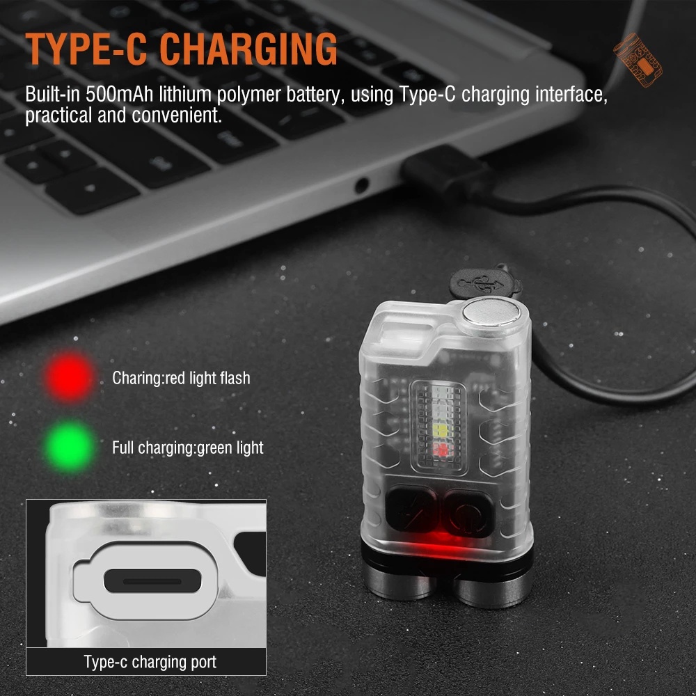 V3 Đèn Pin Mini Siêu Sáng 9 Chế Độ Nam Châm 900Lm Đèn LED Móc Khóa Đèn Cắm Trại Ngoài Trời Portable Đèn Làm Việc