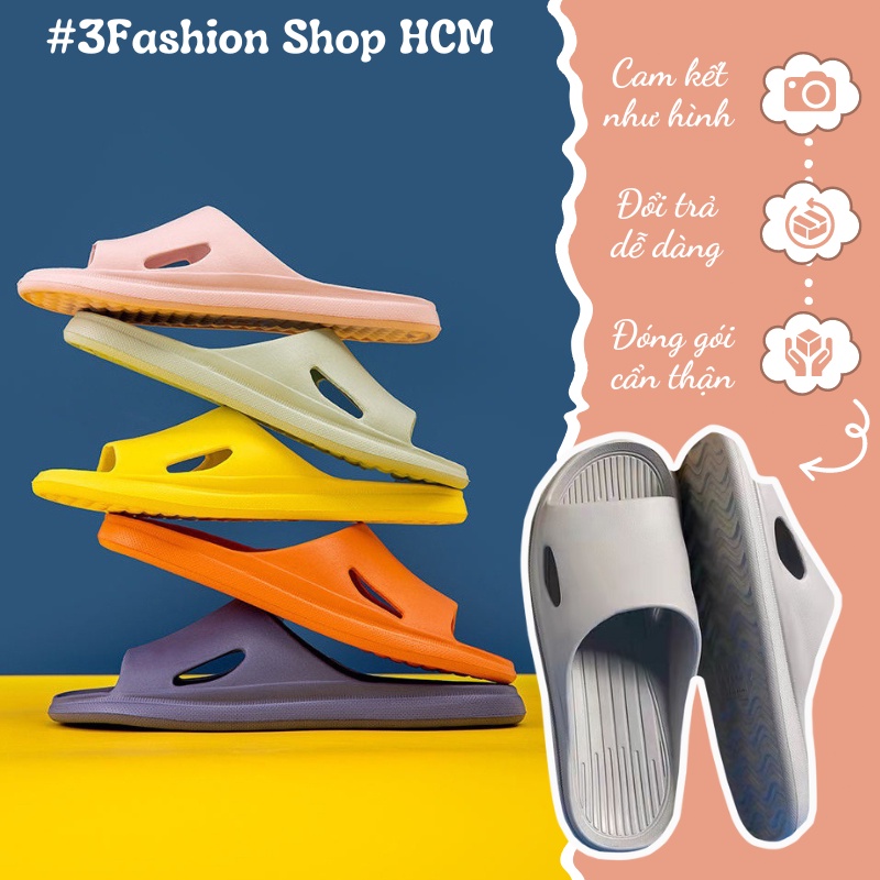 Dép Nhựa Non Siêu Nhẹ Đi Trong Nhà Trong Nhà Tắm Unisex Thông Hơi Mẫu Mới 2021 Êm Chân - 3224M