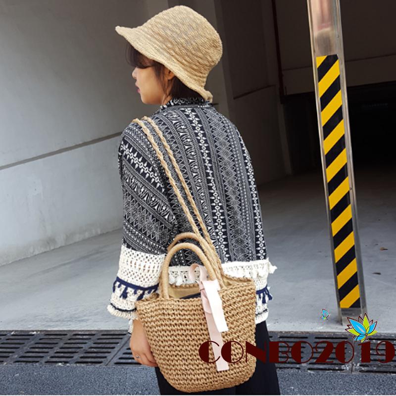 Túi xách nữ đan rơm thời trang