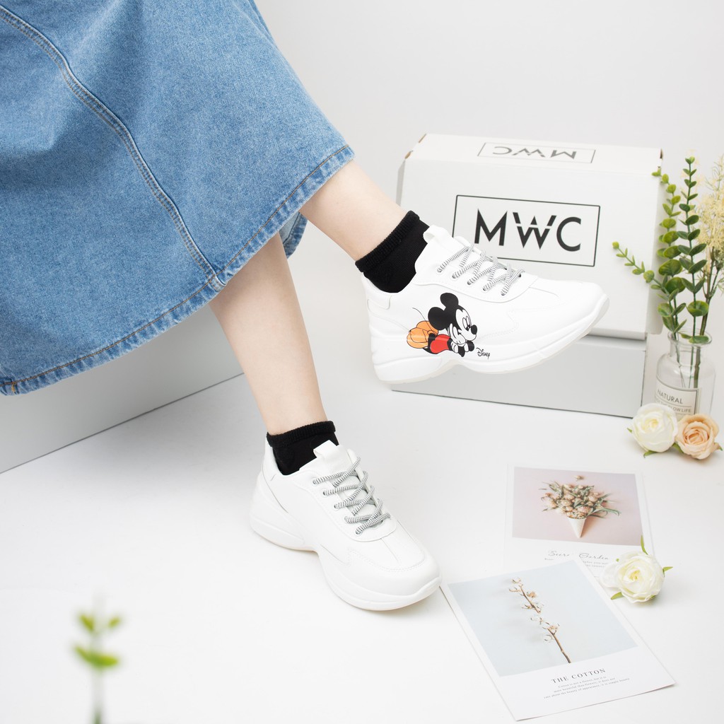 GIÀY THỂ THAO NỮ MWC - GIÀY THỂ THAO ĐẾ CAO - GIÀY THỂ THAO HỌA TIẾT MICKEY - GIÀY THỂ THAO NĂNG ĐỘNG NUTT- 0398