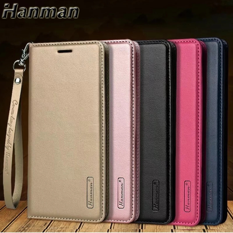 Bao Da Điện Thoại Hanman Có Ngăn Đựng Thẻ Từ Tính Cho Samsung S22 Plus/S22 Ultra S21 FE A12 A52S S72 A32 A13