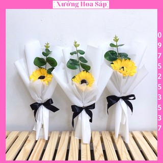Hoa Sáp Mẫu Bó 1 Bông Hướng Dương Sáp Mẫu Mới (Hình Thật)