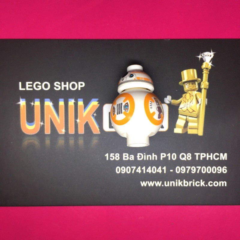 Lego UNIK BRICK BB8 Người máy cam trong Star Wars Chiến tranh giữa các vì sao chính hãng (như hình).