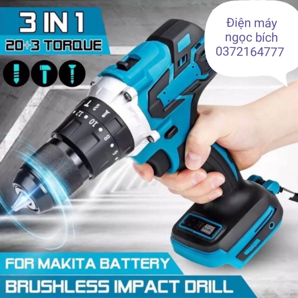 Máy Khoan Pin MKT 199V Đầu Auto Lock 13mm pin dung lượng cao